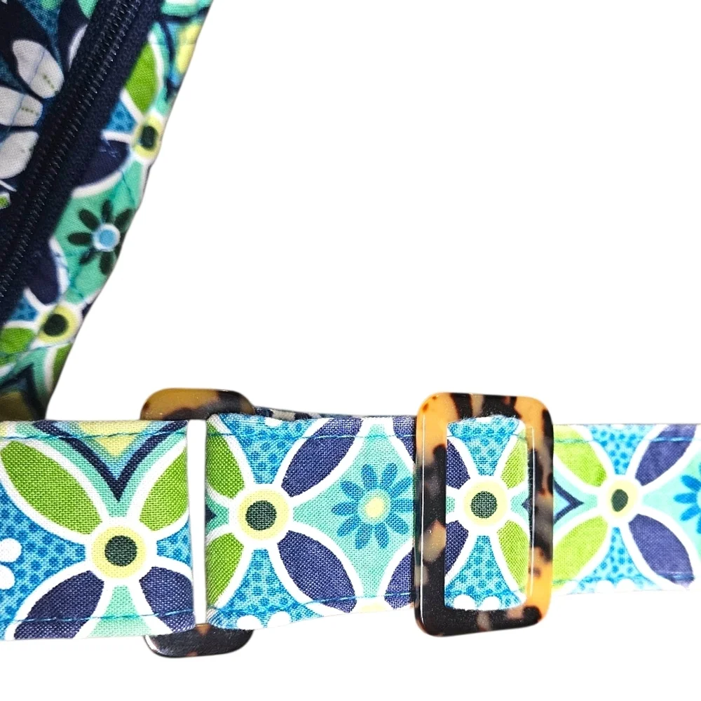 Vera Bradley Daisy Daisy Green Blue Quilted Shoulder Bag Cottagecore Grandma Y2K - Picture 4 of 12